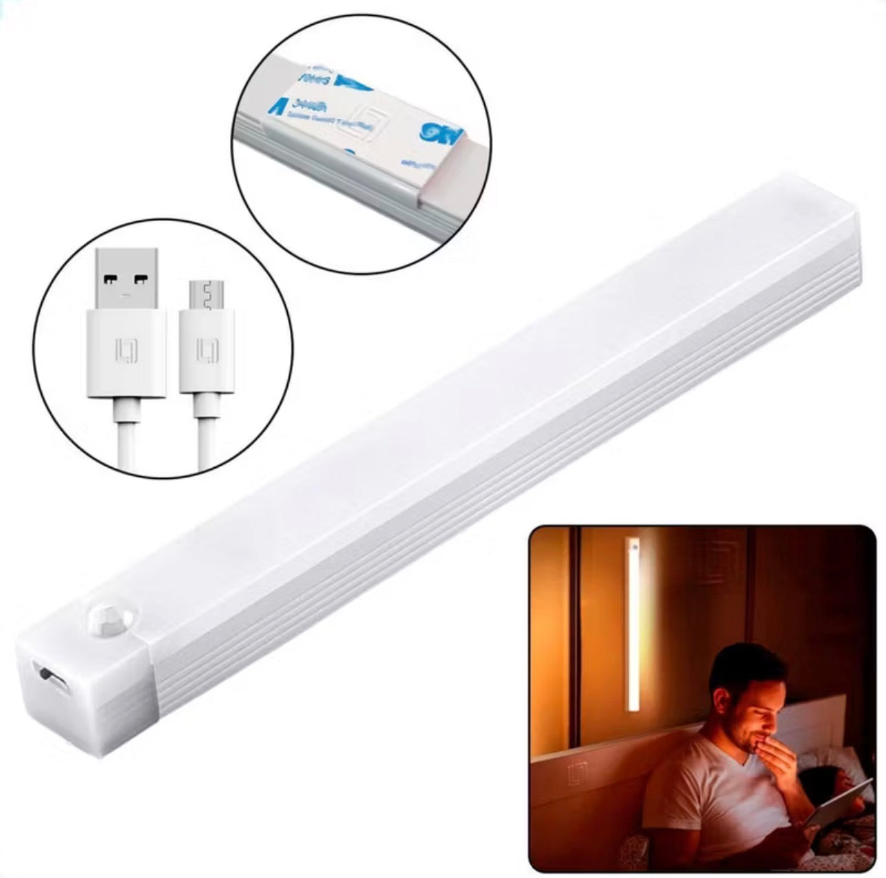 BARRA LUZ LED RECARGABLE CON SENSOR